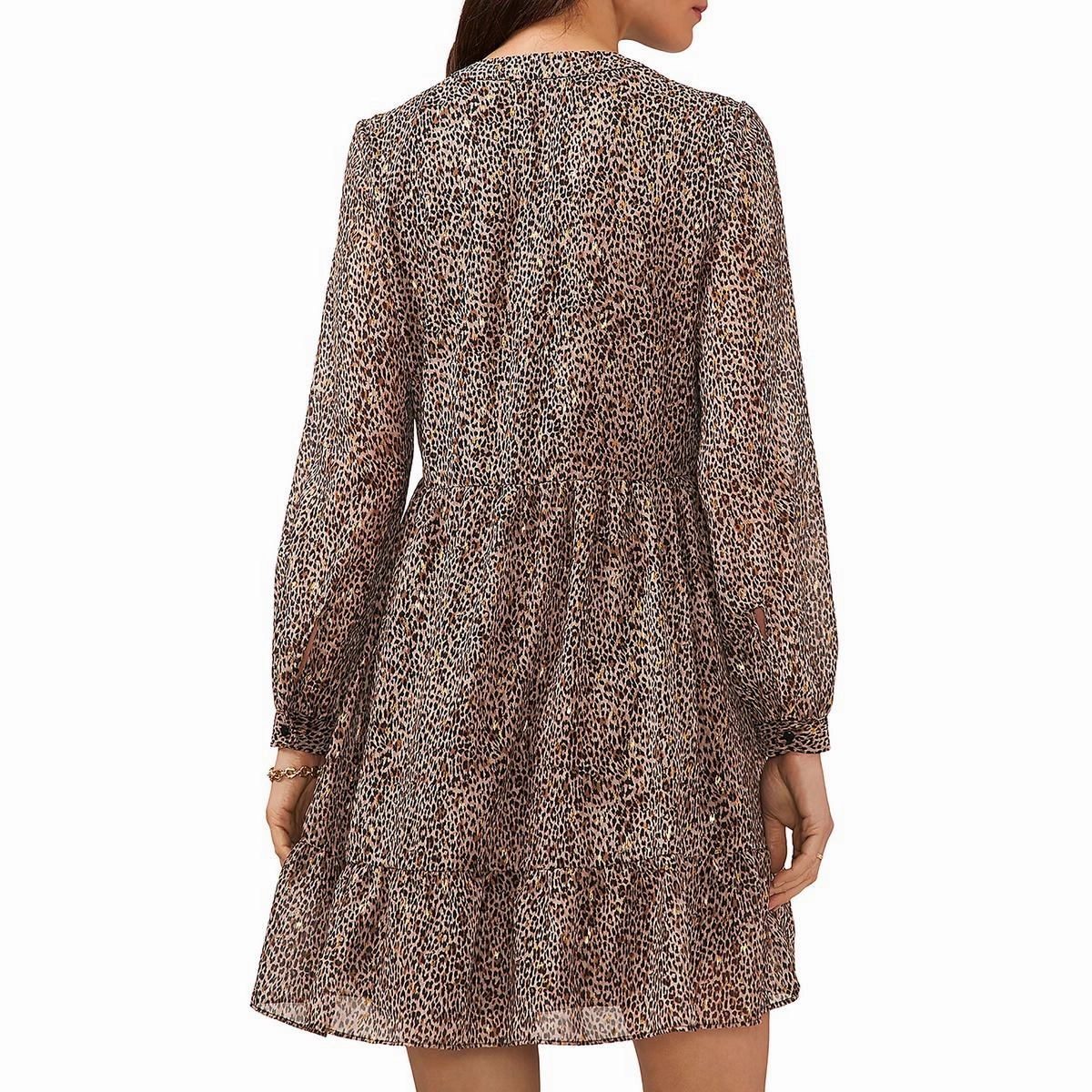 Womens Tiered Pleated Mini Dress