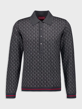 Wool and Silk GG Polo Shirt Tops Mens - men's t-shirts outlet