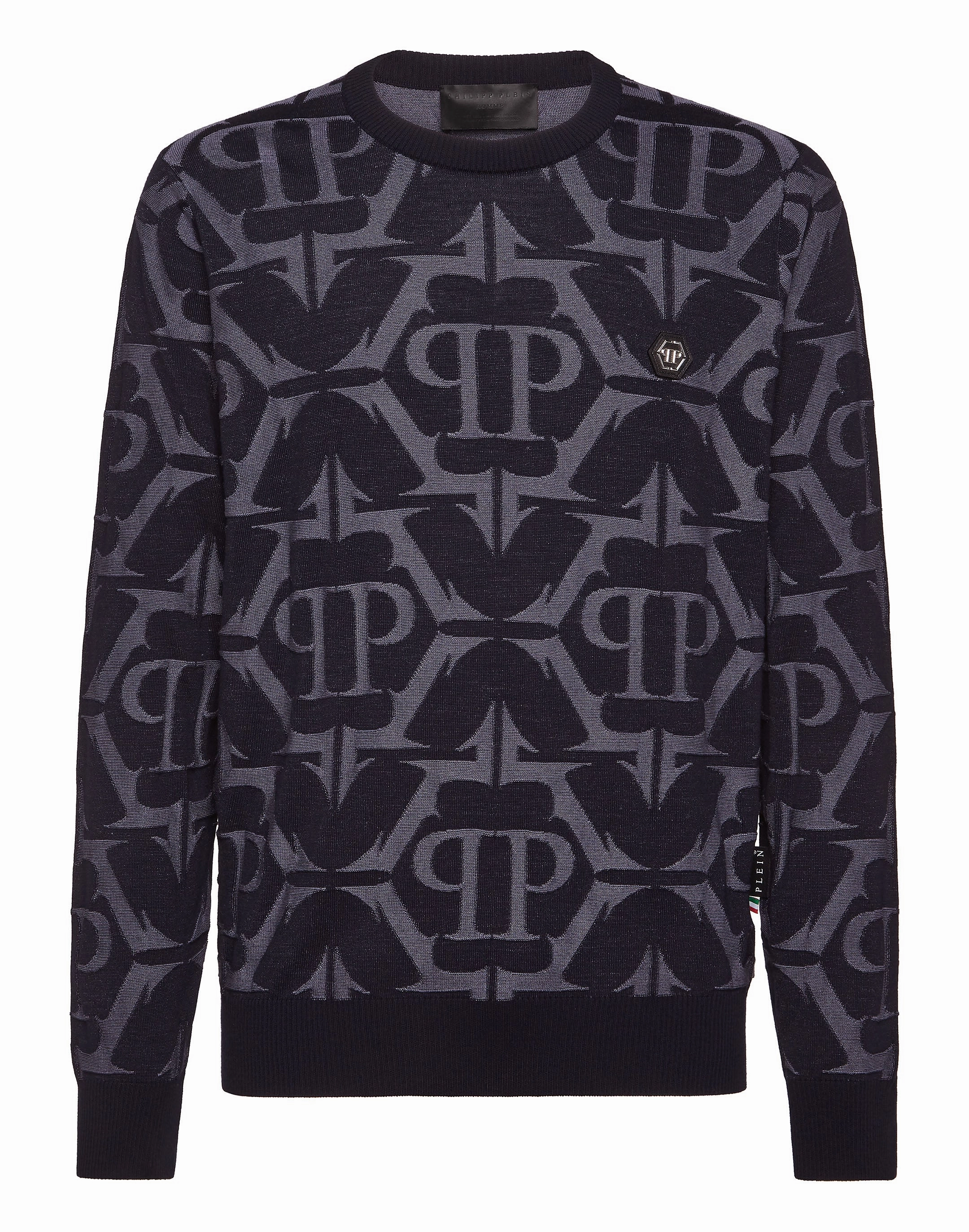 Wool and Silk Pullover Round Neck LS Chrome