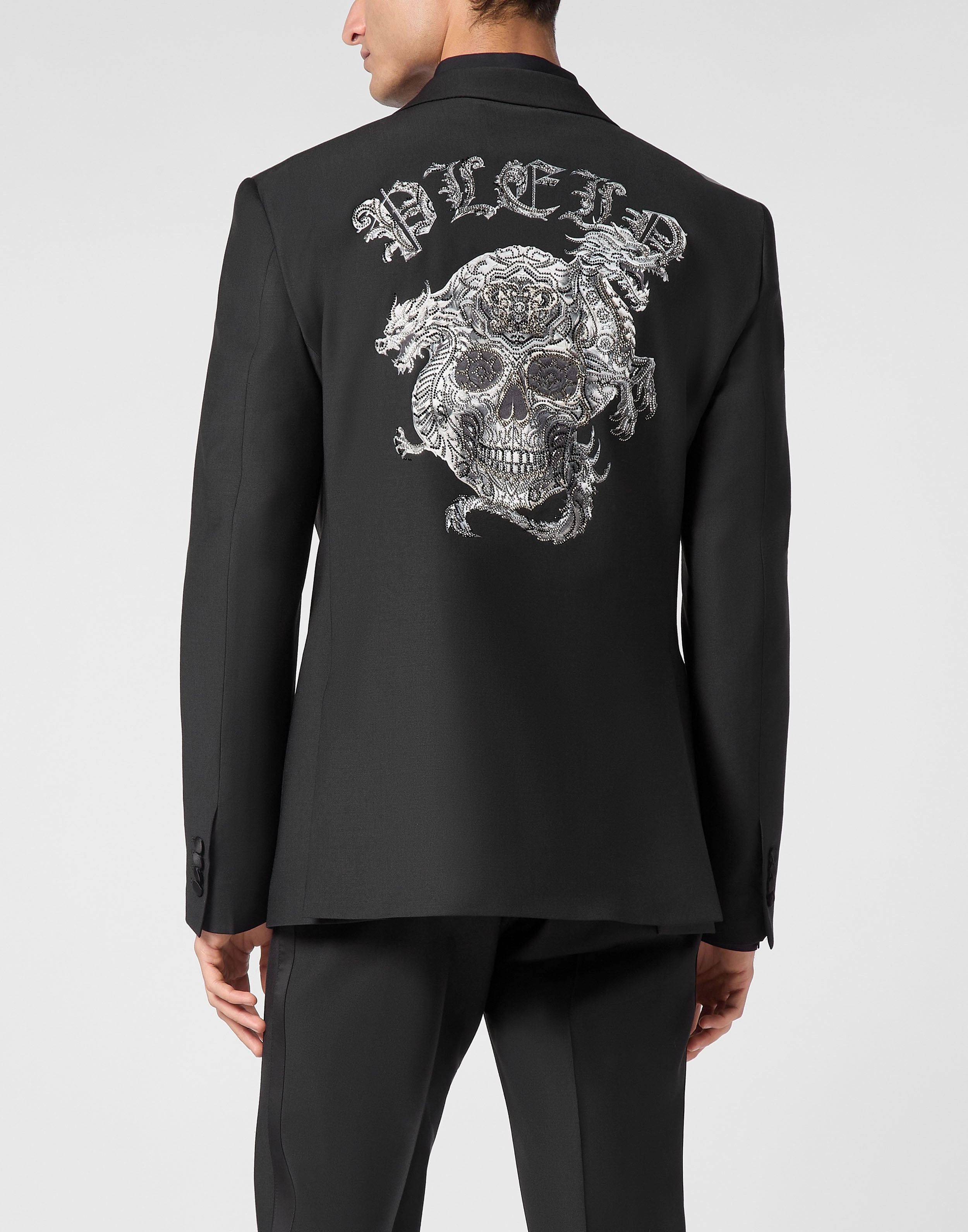 Wool Printed Blazer Skull