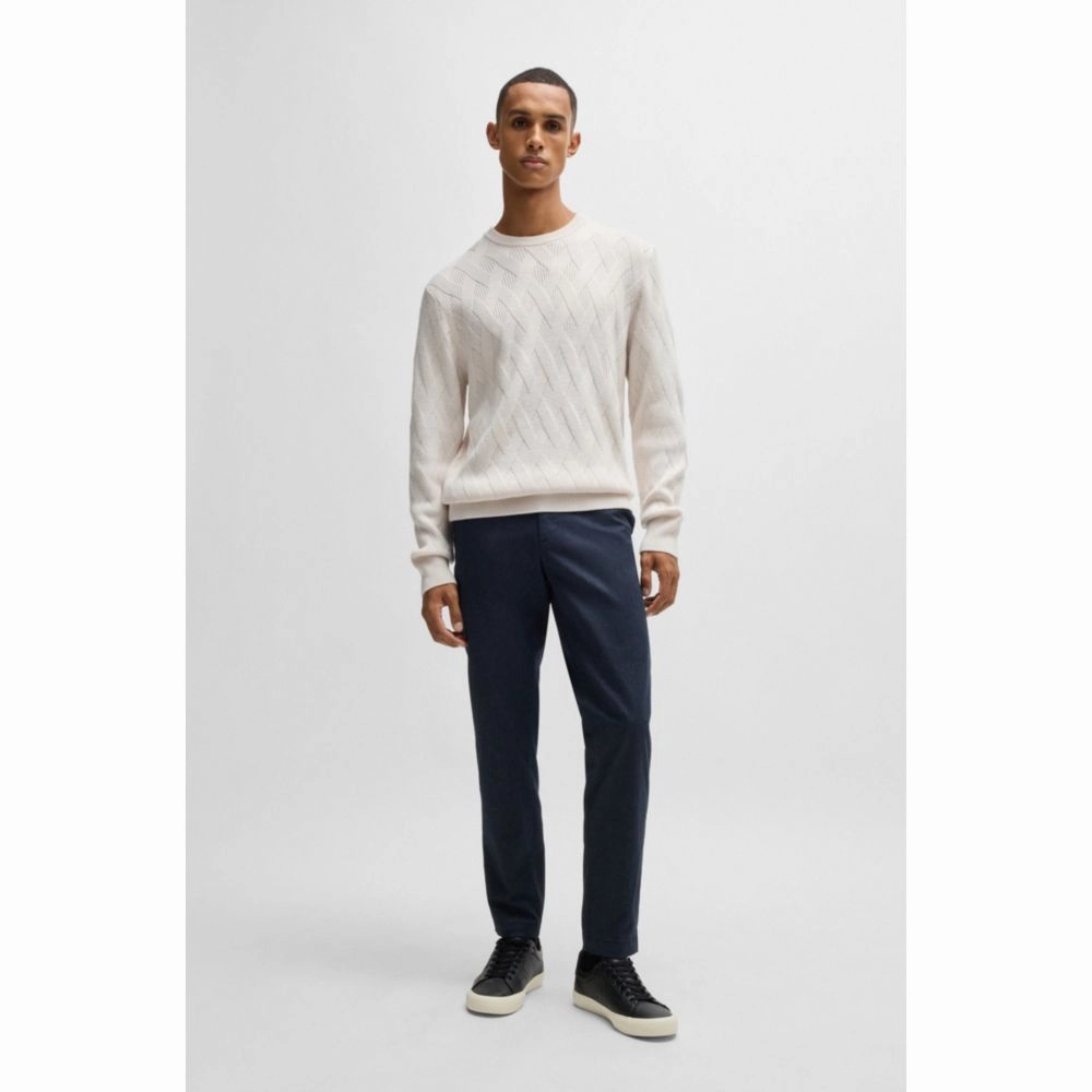Wool regular-fit sweater with knitted structure
