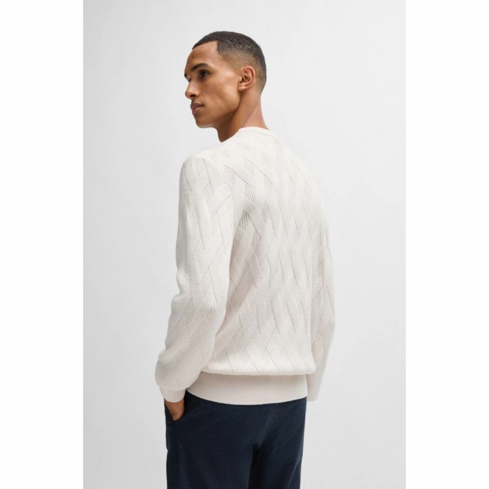 Wool regular-fit sweater with knitted structure