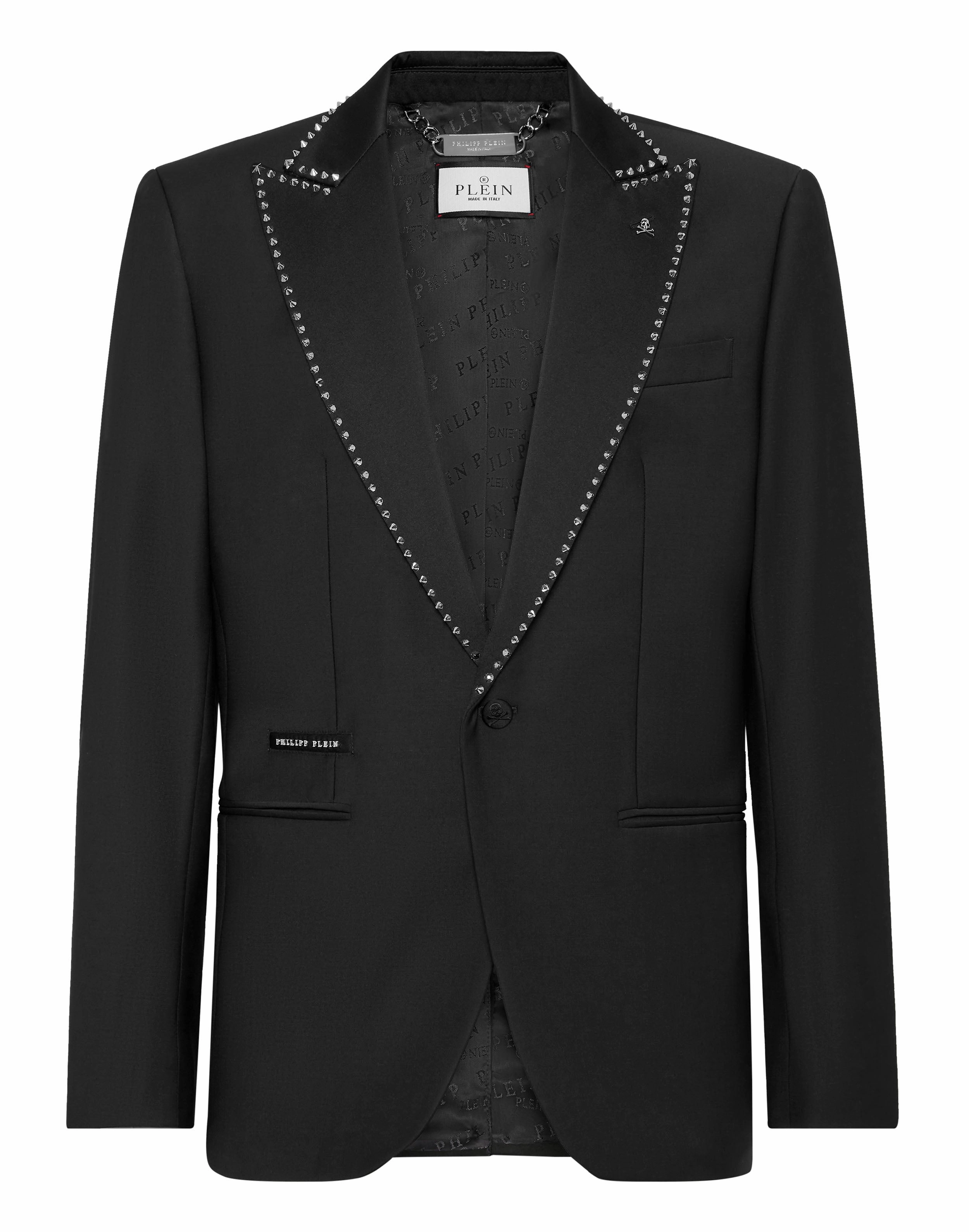 Wool/Satin Blazer Lord Fit LS Studs