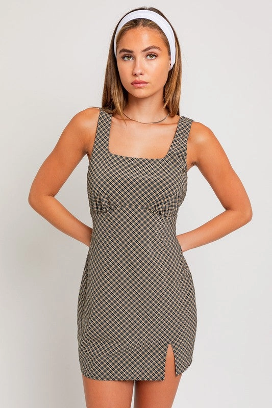 Work It Checkered Mini Dress - Small