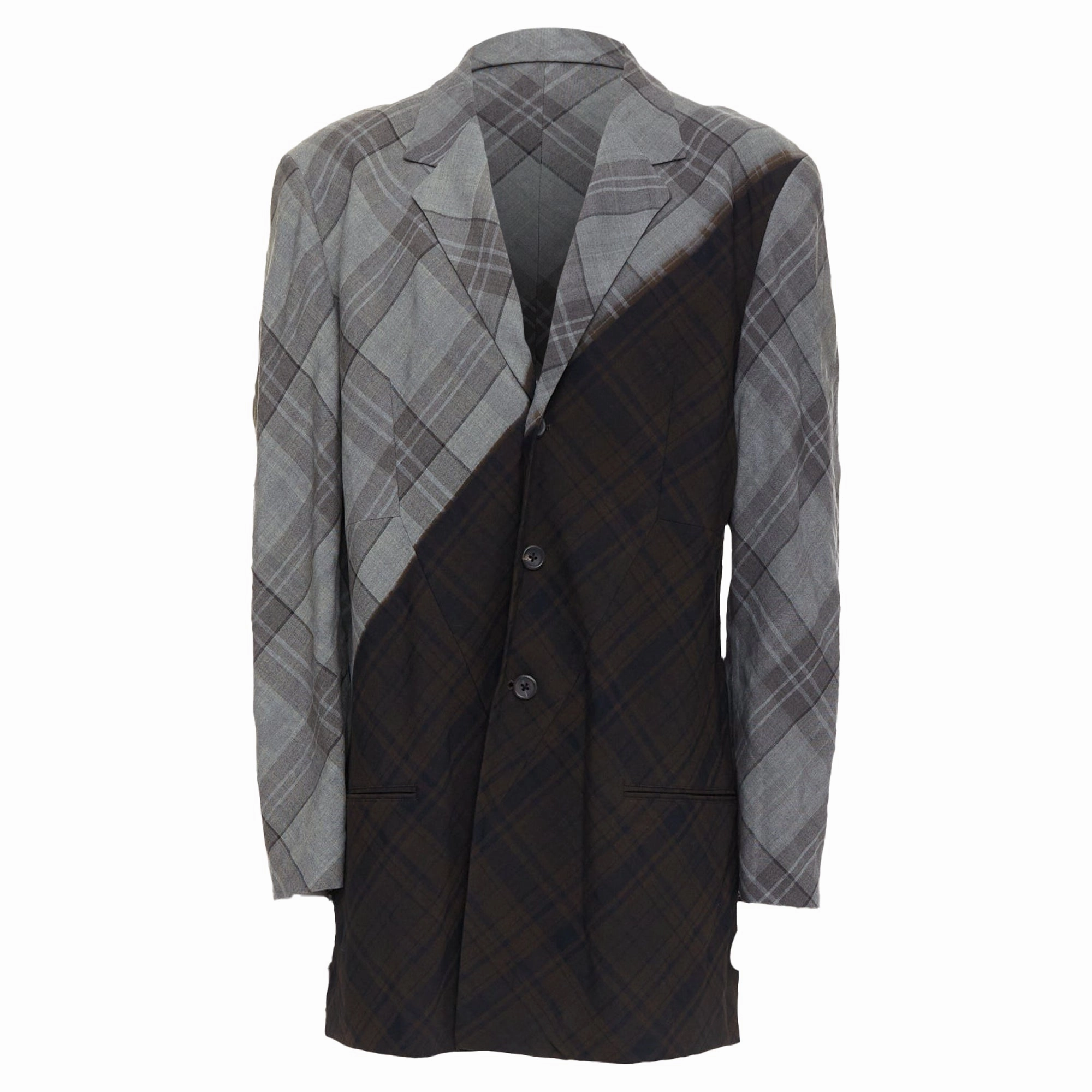 Yohji Yamamoto Gradient Check Print Blazer