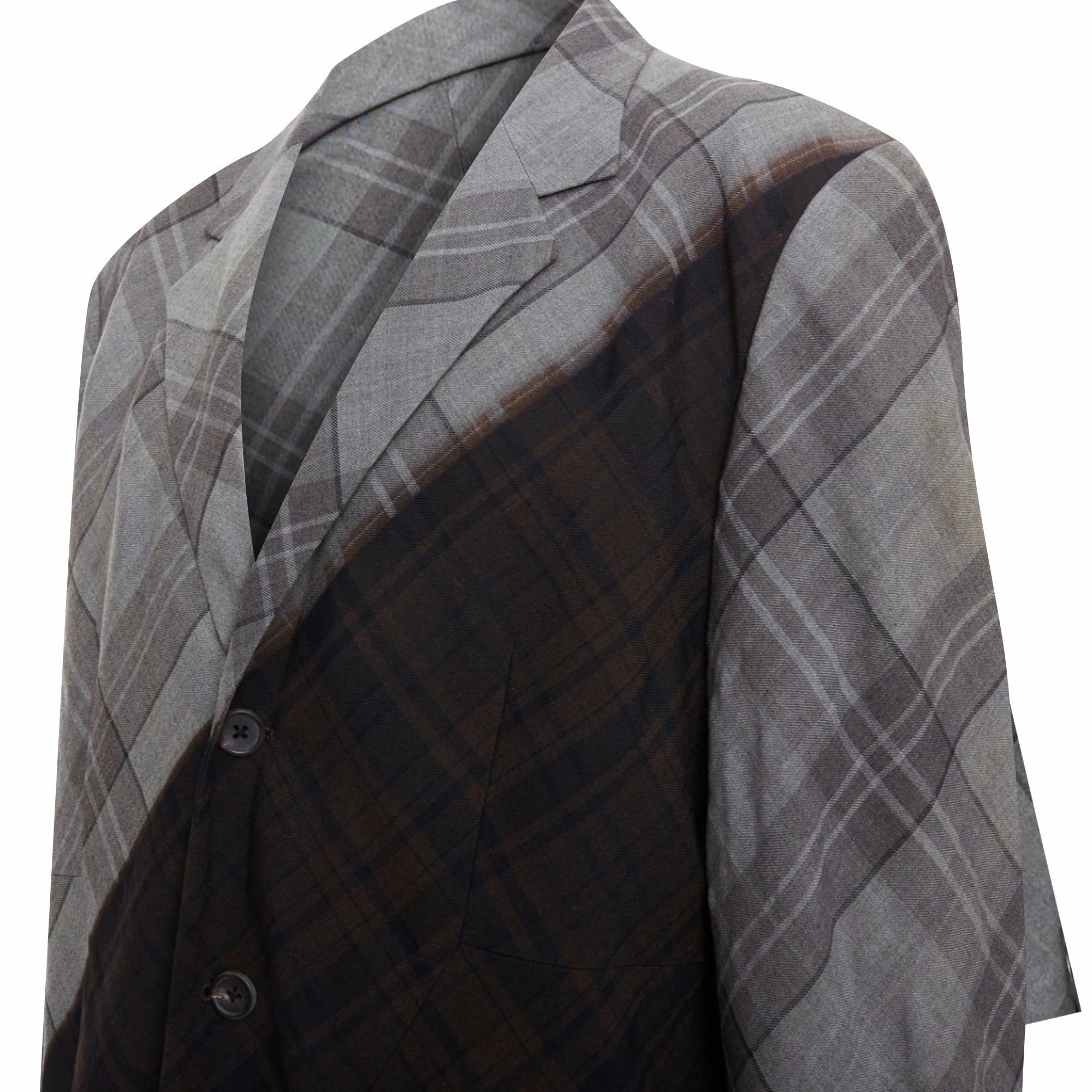 Yohji Yamamoto Gradient Check Print Blazer