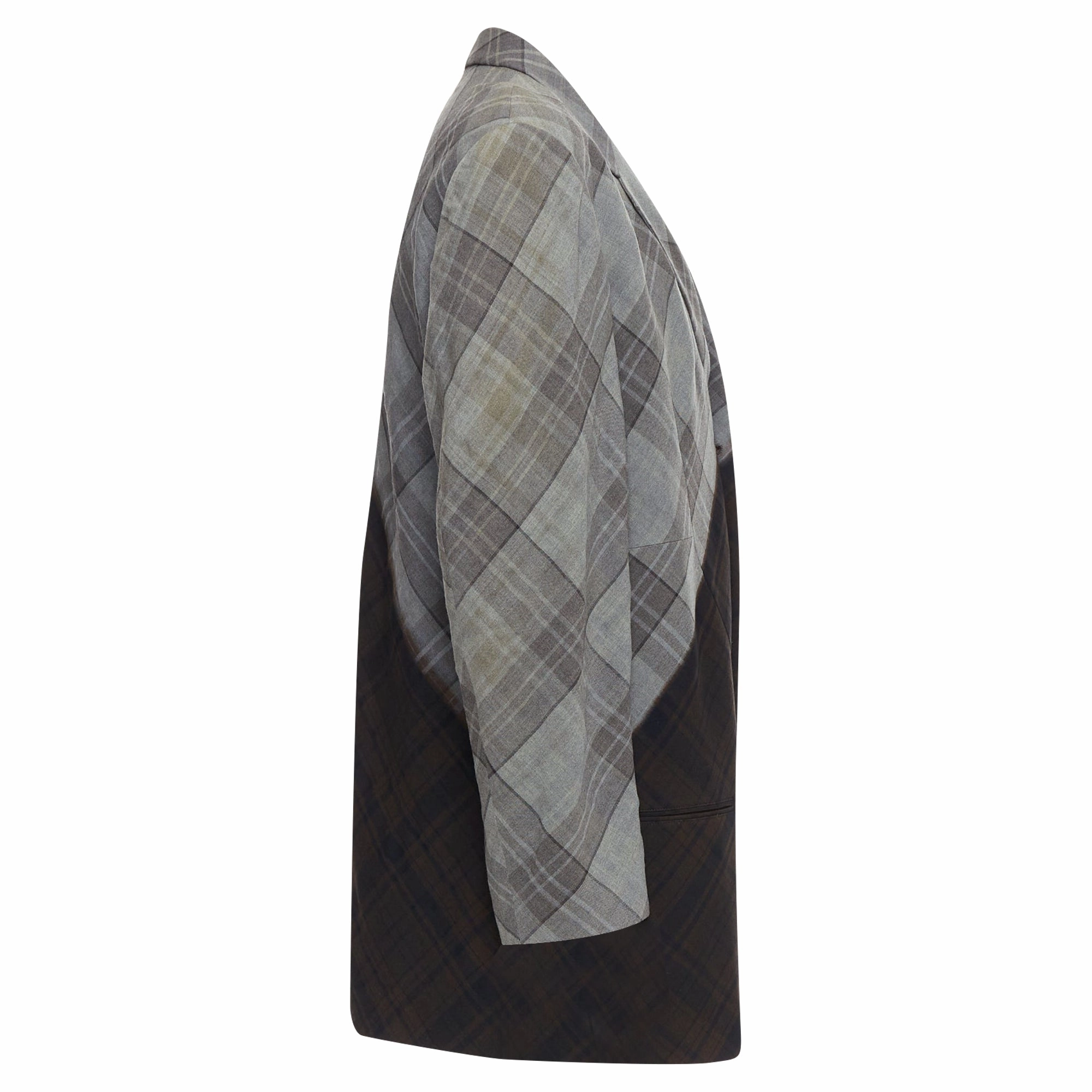 Yohji Yamamoto Gradient Check Print Blazer