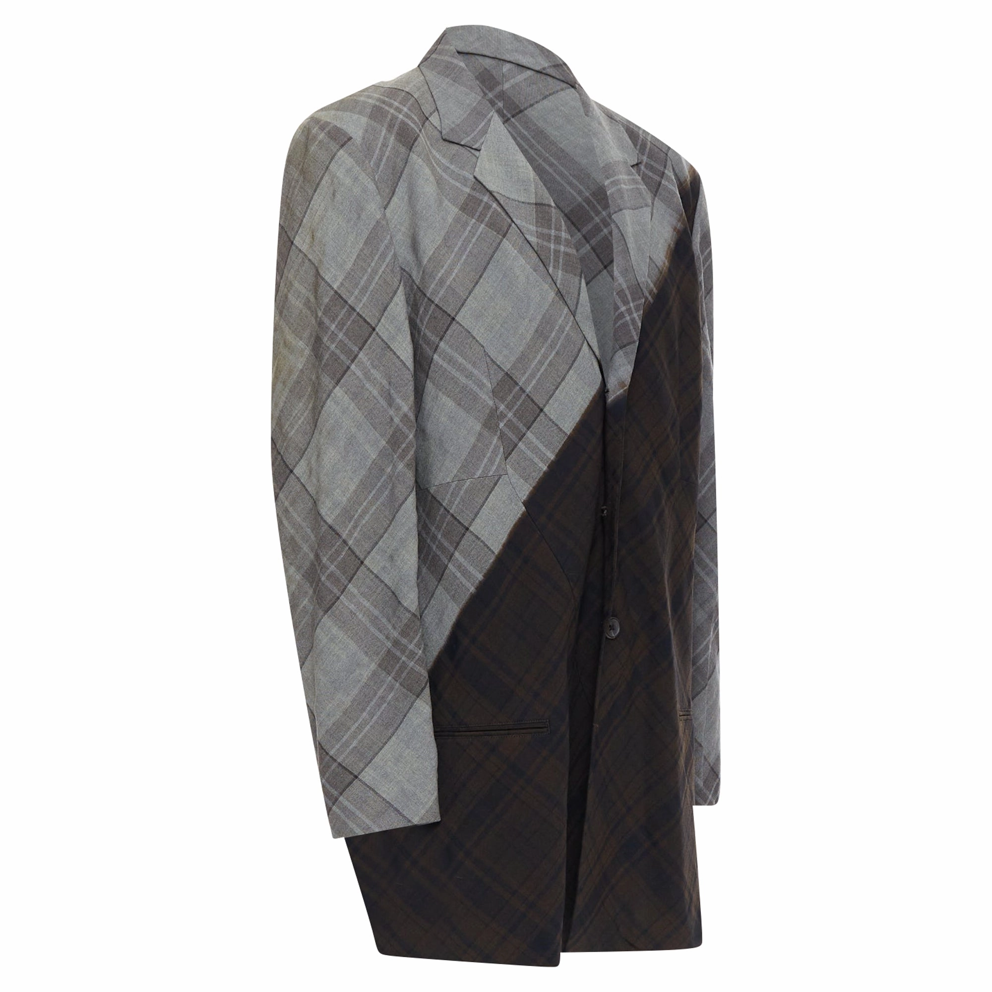 Yohji Yamamoto Gradient Check Print Blazer
