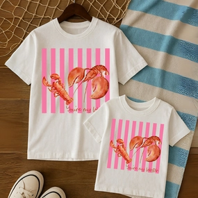 You're My Lobster Beach Striped Matching T-Shirts White Holiday Collection - holiday outfits clearance