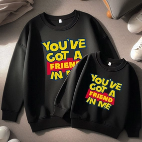You've Got A Friend In Me Matching Black Sweatshirts Holiday Collection - holiday outfits clearance