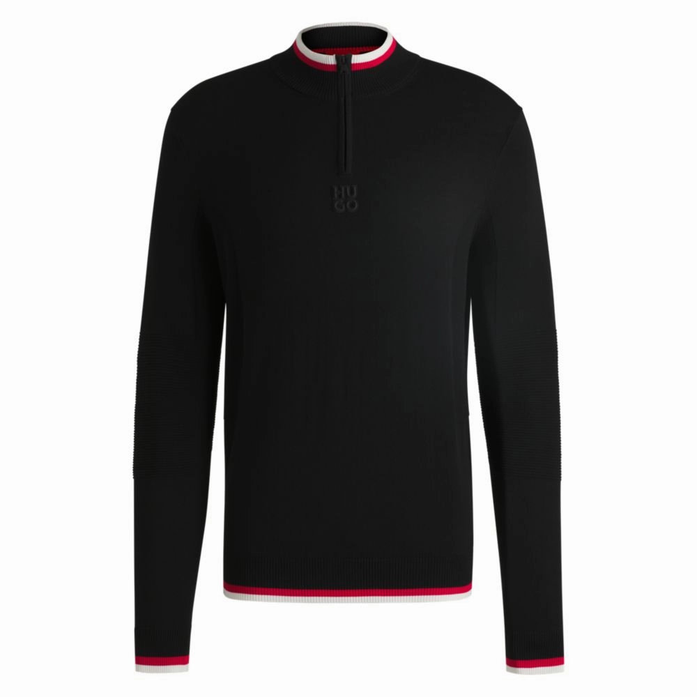 Zip-neck sweater with contrast tipping turtleneck sweaters sale