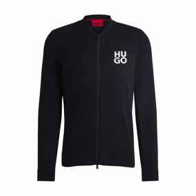 Zip-up cardigan in cotton with stacked logo turtleneck sweaters sale